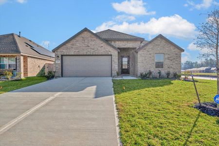 New construction Single-Family house 16911 Pin Cherry Leaf Dr, New Caney, TX 77357 Marigold- photo 0