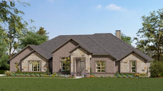 Elevation A with Stone | Concept 2915 at Hidden Creek Estates in Van Alstyne, TX by Landsea Homes