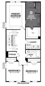 Beazer Homes Plano Gateway Watercolor Floorplan.