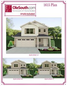 New construction Single-Family house Shelbyville, TN 37160 plan 1615 Elevation ABC - image