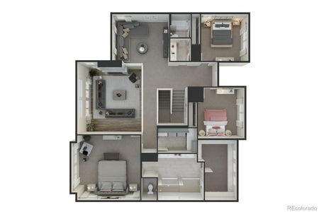 Second Floor. Photos are a rendering & example of the Tri Pointe Homes Plan 5014. They ARE NOT photos of the actual home available - colors and finishes will vary.