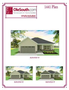 New construction Single-Family house Murfreesboro, TN 37128 plan 1441 Elevation DEF - image