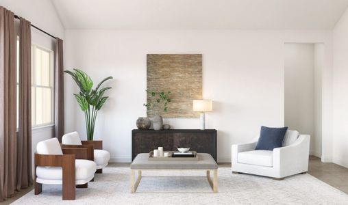 Cozy great room with tile flooring