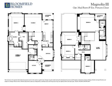 Magnolia III Opt Mud Room & Ext Primary Closet Floor Plan