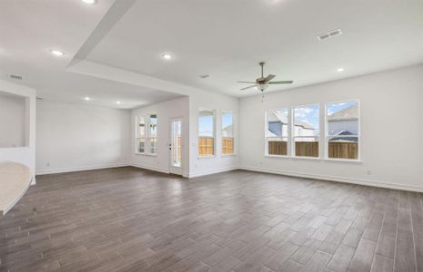 Spacious gathering room*real home pictured