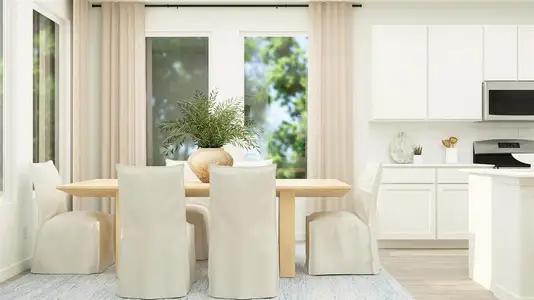 Dining area featuring light wood-type flooring