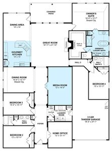 The Elaine floor plan by K. Hovnanian Homes. 1st Floor shown. *Prices, plans, dimensions, features, specifications, materials, and availability of homes or communities are subject to change without notice or obligation.