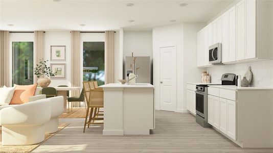 Kitchen featuring a kitchen bar, white cabinetry, tasteful backsplash, a center island with sink, and stainless steel appliances