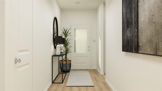 Entryway featuring light wood-type flooring