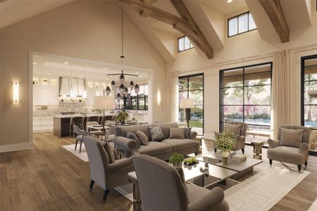 Great Room opens to dining area and kitchen