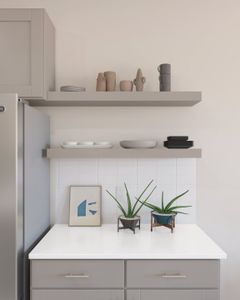 Kitchen with floating shelves