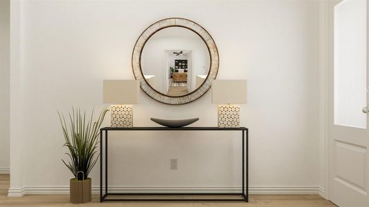 Interior details featuring hardwood / wood-style flooring