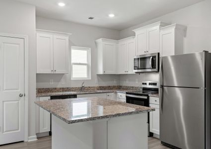 Spacious kitchen with an island.