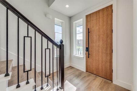 Entryway featuring light wood-type flooring