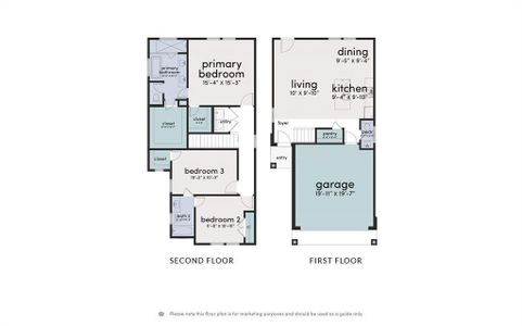 The Ivory plan offers 1580sqft with spacious 1st floor living areas, a sizable yard and a primary bedroom with plenty of closet space.