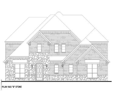 Plan 1643 Elevation B w/ Stone