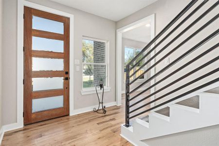 Foyer featuring light wood-type flooring