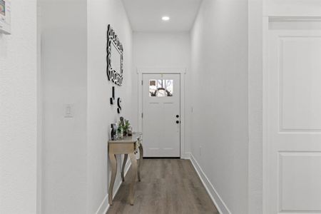 Entryway featuring light hardwood / wood-style flooring