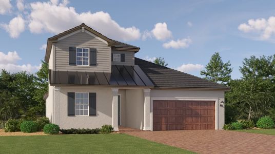 New construction Single-Family house 10047 Banyan Breeze Blvd, Land O' Lakes, FL 34638 Meridian II- photo 0