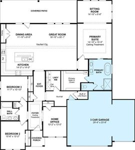 The Amadora II floor plan by K. Hovnanian Homes. 1st Floor shown. *Prices, plans, dimensions, features, specifications, materials, and availability of homes or communities are subject to change without notice or obligation.