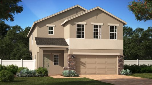 Sanibel | Elevation 2 with Optional Stone | Landsea Homes | Florida