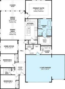 The Boise floor plan by K. Hovnanian Homes. 1st Floor shown. *Prices, plans, dimensions, features, specifications, materials, and availability of homes or communities are subject to change without notice or obligation.