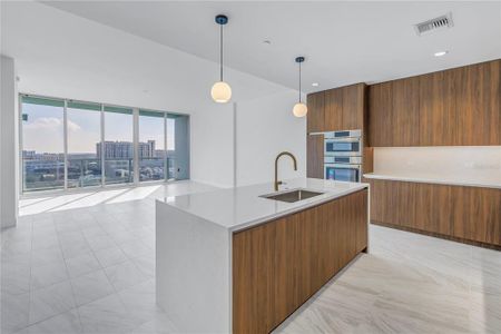 Spacious kitchen with eat-in island