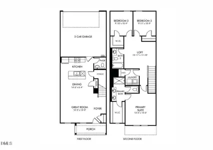 New construction Townhouse house 710 Southland Dr, Zebulon, NC 27597 plan Thorton - image