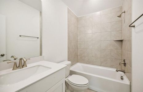 Spacious secondary bathroom*real home pictured