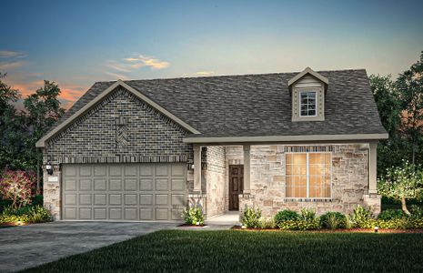 The Emory, a one-story home with 2-car garage, shown with Home Exterior 37