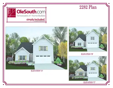 New construction Single-Family house 2123 St. Andrews Dr, Murfreesboro, TN 37128 plan 2282 Elevation ABC - image