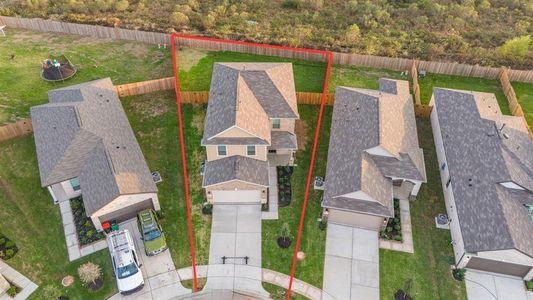 Amazing aerial shot of this gorgeous KB Home home situated on a LARGE CUL-DE-SAC LOT with NO BACK NEIGHBORS. Lush landscaping, well manicured front lawn and a wonderful back.