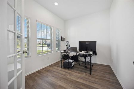 Office area with French glass doors