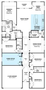 The Willard II floor plan by K. Hovnanian® Homes. 1st Floor shown. *Prices, plans, dimensions, features, specifications, materials, and availability of homes or communities are subject to change without notice or obligation.