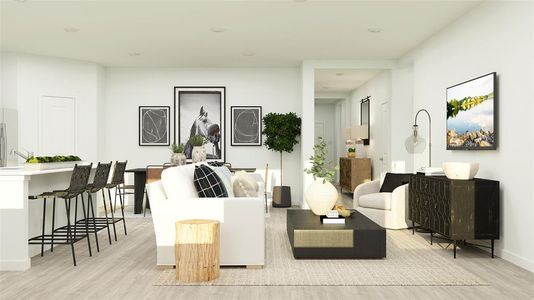 Living room featuring light wood-type flooring