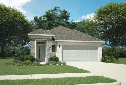 New construction Single-Family house 8004 Shining Flor Run, Lago Vista, TX 78645 Pecan II | Lakeside at Tessera- photo 0