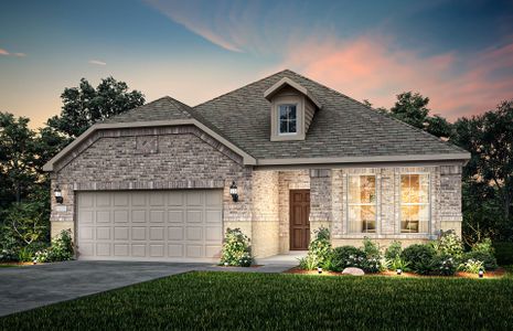 The Burnet, a one-story home with 2-car garage, shown with Home Exterior 35