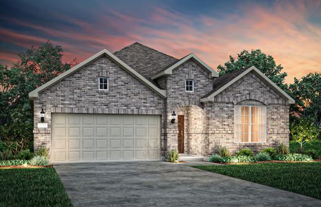 The Parker, a one-story home with 2-car garage, shown with Home Exterior 33