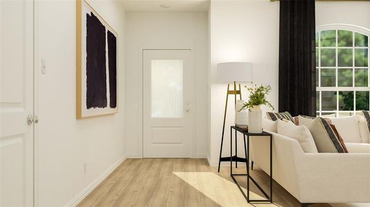 Foyer featuring light hardwood / wood-style floors