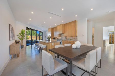 Dining room featuring sink