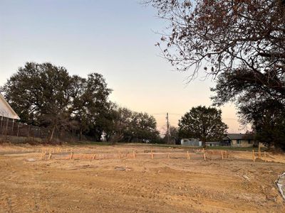 View of yard at dusk