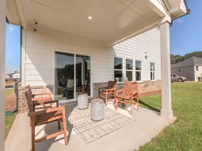 The Johnson's back patio is perfect for outdoor barbeque.