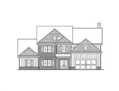 New construction Single-Family house 1452 Willowbend Pl, Monroe, GA 30655 plan (GA) Woodmont A.1 3 Front Entry - image