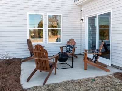 Enjoy sitting outside on the back patio with friends or family.