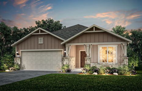 The Burnet, a one-story home with 2-car garage, shown with Home Exterior 41