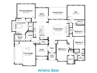 New construction Single-Family house 1227-1143 Ozro Rd, Venus, TX 76084 plan Athens - image