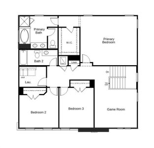 This floor plan features 3 bedrooms, 2 full baths, 1 half bath and over 2,400 square feet of living space.