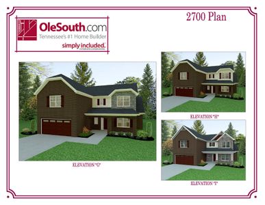 New construction Single-Family house Smyrna, TN 37167 plan 2700 Elevation GHI - image
