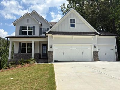 New construction Single-Family house 385 Riverwood Pass, Dallas, GA 30157 The Ash B- Unfinished Basement- photo 0