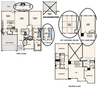 This beautiful floor plan offers a coffered ceiling, massive game room, a spa shower, sink in the laundry, fireplace and much more!